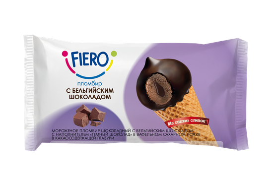 巧克力冰淇淋圣代与比利时巧克力与"黑巧克力"填充华夫饼糖锥含可可釉